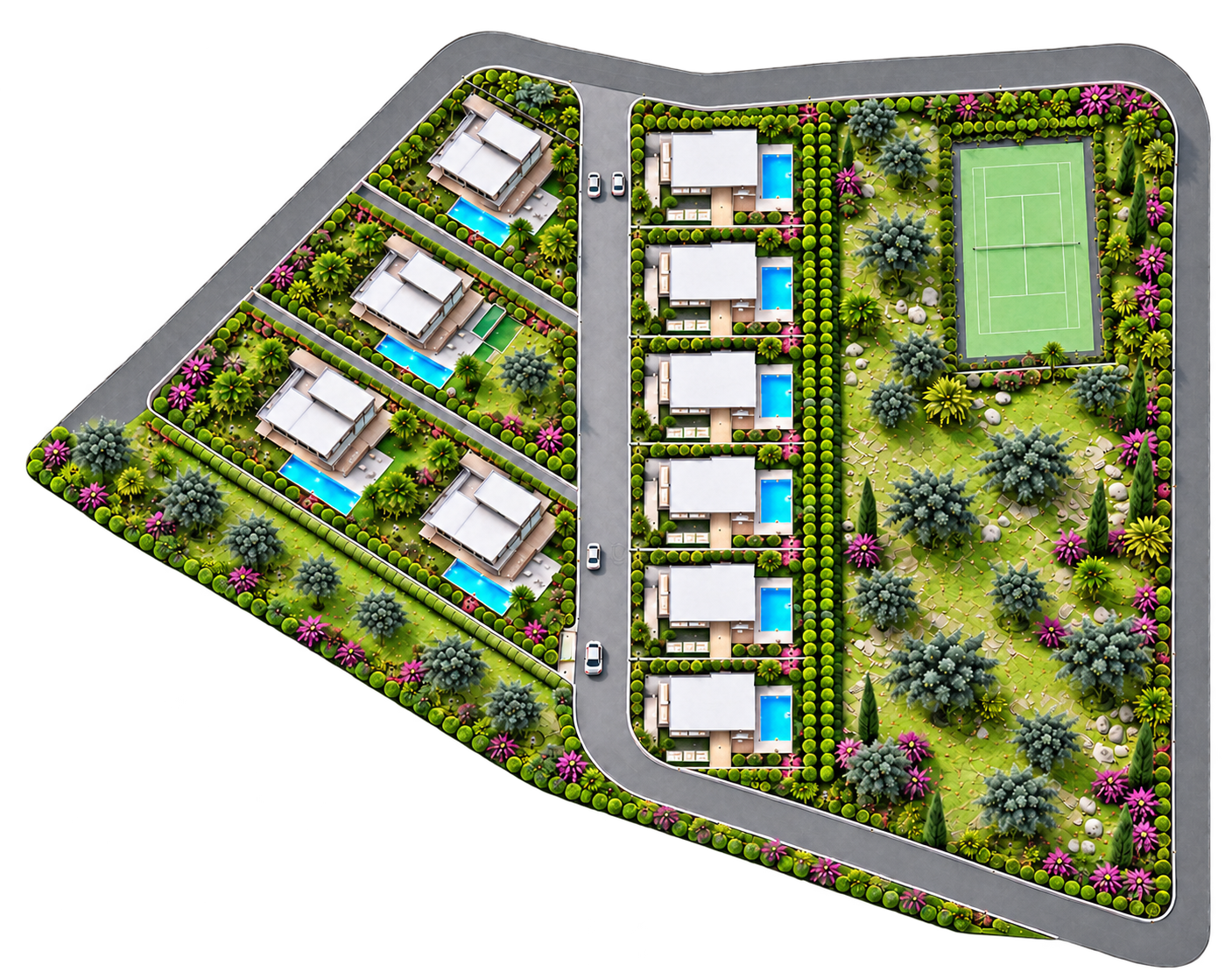 Serene Living project masterplan - day view